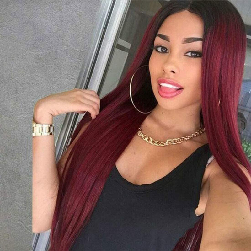 Angelbella 99J Bundles Brasil Brasil Human Hair Bundles 3 Bundles Cabello recto con Kim K Cierre