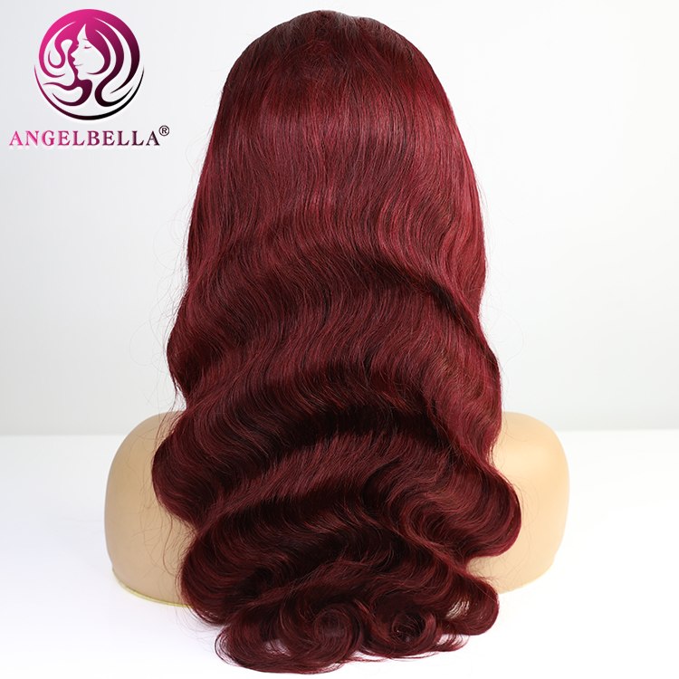 Cabello al por mayor 100% humano HD PELACIÓN Frontal 99J Burgundy 13x6 HD PELACIÓN Frontal Olada de cuerpo de 32 pulgadas Peluca delantera de encaje de 32 pulgadas
