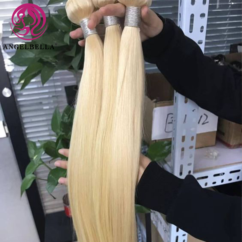 Angelbella Glory Virgin Hair 613 Bondles de cabello humano brasileño en bruto paquetes rubios rectos