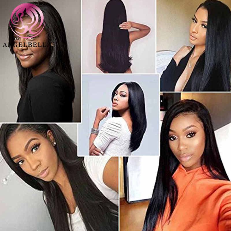 Angelbella Queen Doner Cabello virgen Color natural brasileño 100% sin procesar Bundles de cabello humano crudo liso 