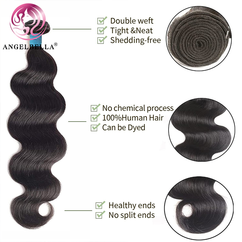 Anglebella Queen Doner Virgin Hair 10a Grado Brasil 24 26 28 pulgadas Caballo Cabello humano 100% Bundos de tejido sin procesar 