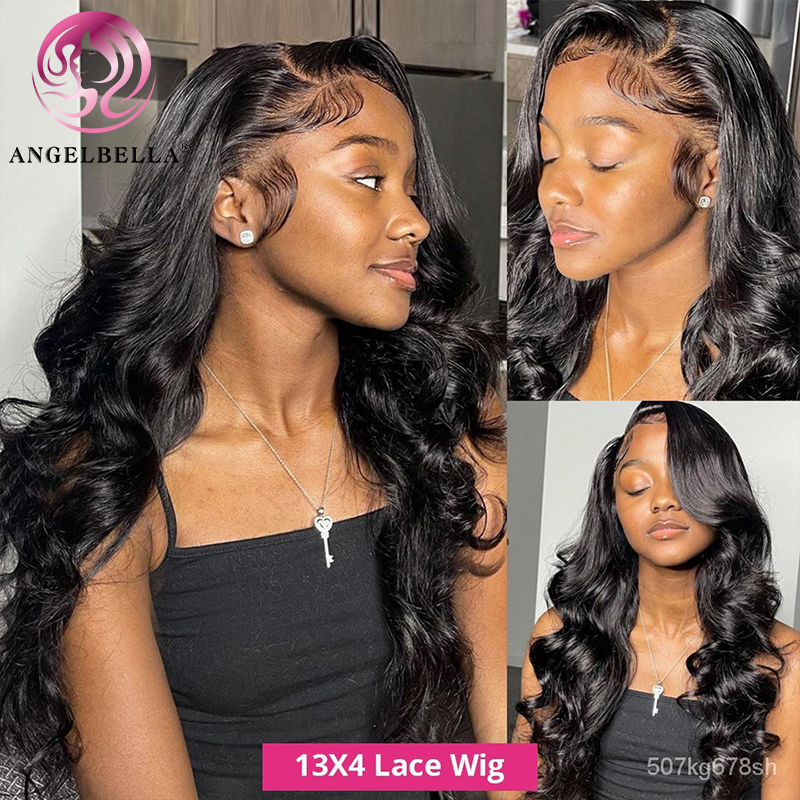 Angelbella Glory Virgin Hair 13x4 Body Wave HD Pelucas delanteras Cabello humano Pelucas frontales de encaje recto de 30 pulgadas para mujer negra 