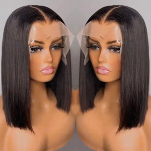 Al por mayor 13x4 Natural Black Vietnam Cabello humano Peluca delantero de encaje delantero Rectivo Bob Bobas Frontal para mujeres negras