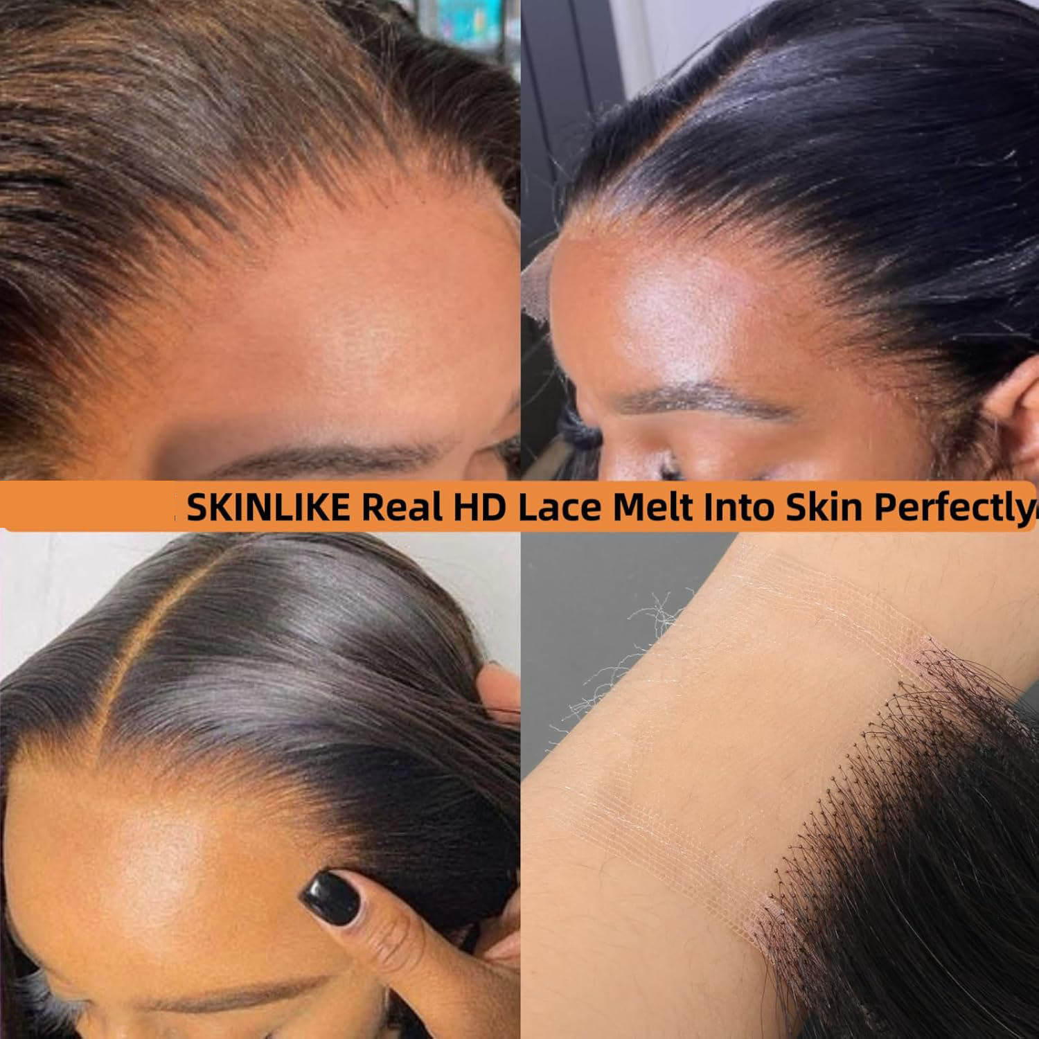 2022 6X6 Cierre de encaje Cabello humano Parte libre de encaje transparente Recto sedoso con pelo de bebé