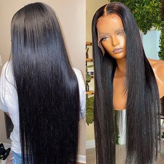 Angelbella Cabello humano de alta calidad Virgen Brasil Brasileño Cabello humano Peluca Humana Peluca de encaje recto para mujeres negras