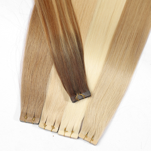 Extensiones de cinta recta de hueso 100% crudo virgen virgen humano cutícula alineada extensiones de cinta de trama extensiones de cabello natural al por mayor