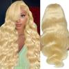 Al por mayor 180% densidad 30 pulgadas 13x4 pelucas delanteras de encaje de ola corporal 613 peluca de cabello humano rubio para mujeres