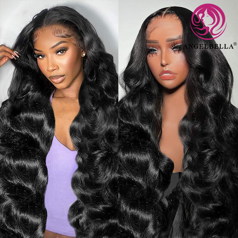 Angelbella 30 pulgadas 13x4 delantero delantero Virgin Human Hair Wigs brasileño ola brasileña HD HD PELIZACIÓN Frontal para mujeres negras
