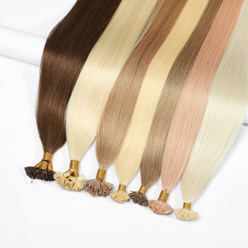 Angelbella al por mayor I-tip extensiones de cabello cutícula alineada hueso recto extensiones de cabello I-tip 100% crudo virgen humano cabello humano