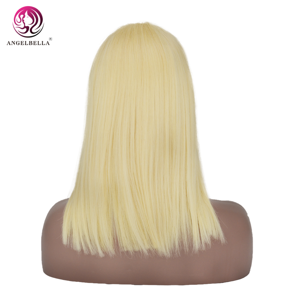 Miel recta rubia 613# peluca bob larga para mujeres 180 densidad cruda virgen cabello encaje peluca