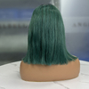 Cabello de peluca bob corta y verde para el calor resistente al calor con flequillo contundente.