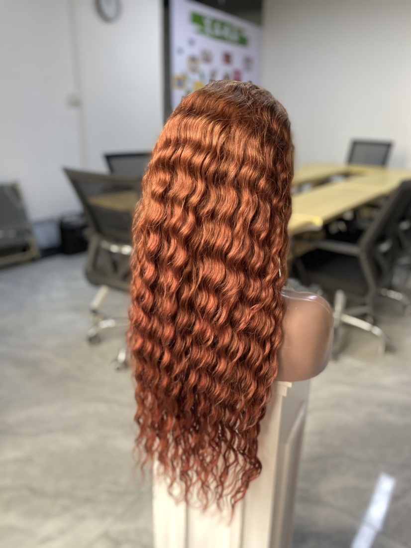 Ginger Orange Color Deep Lace Lace Frontal Wig 13x4 HD Cerneras de encaje transparente