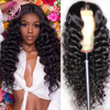 Angelbella Queen Doner Virgin Hair al por mayor 13x4 Ola profunda suelta Brasil Piel de cabello humano 32 34 pulgadas Pelera delantera de encaje rizado transparente para mujeres negras