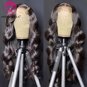 Angelbella Queen Doner Virgin Hair Body Wave 13x4 HD Lace Full Lace Big Brasil Brasil Human Hum Wig Wig HD Piel delantero