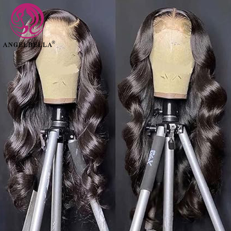 Angelbella Queen Doner Virgin Hair Body Wave 13x4 HD Lace Full Lace Big Brasil Brasil Human Hum Wig Wig HD Piel delantero