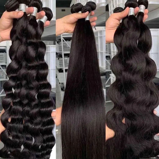Angelbella al por mayor de color natural de 30 pulgadas cabello humano brasileño extensiones de cabello humano recto bulto de dibujo para mujeres negras