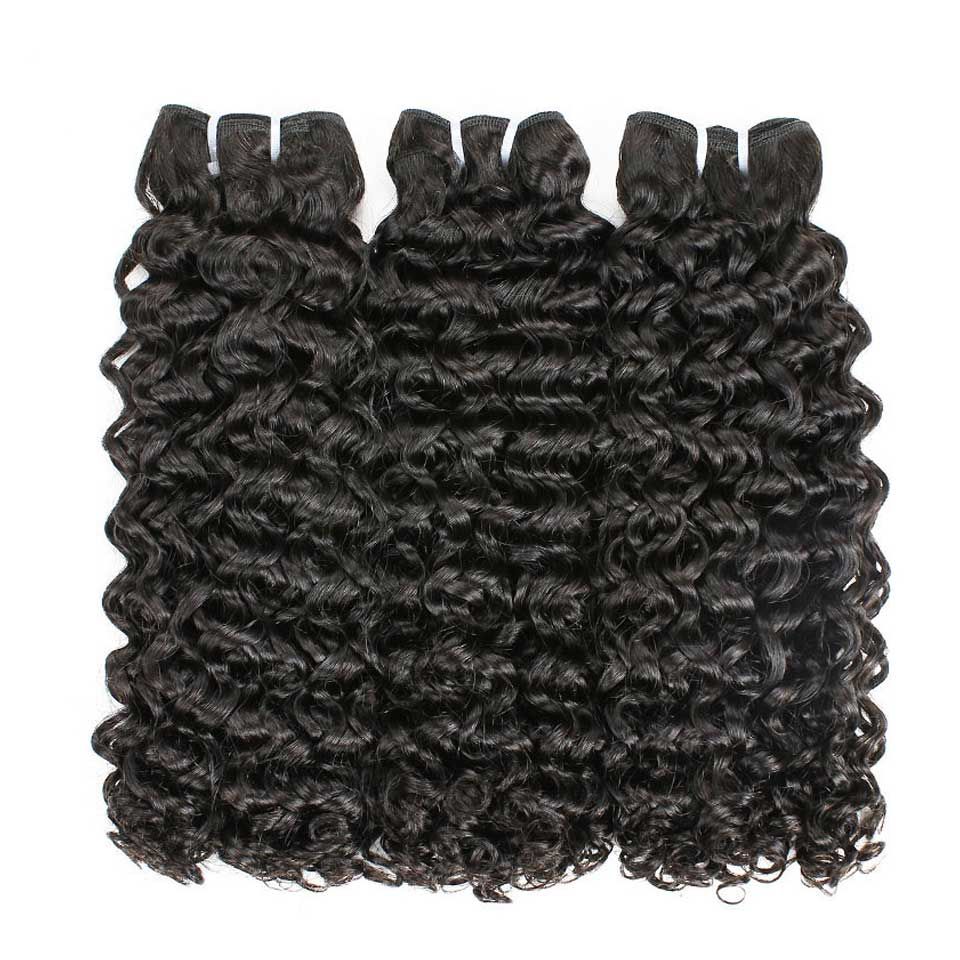 Al por mayor 40 pulgadas Brasileño ola rizada de rizado Natural Vendedores de extensiones de tejido negro Virgin Human Bundles for Women