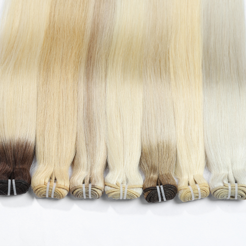 Cutícula de cabello virgen 100% crudo al por mayor alineado hueso recto estilos de mano suave atada coloreado color de cabello natural trama 
