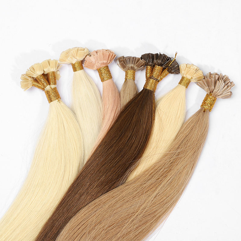 Angelbella al por mayor I-tip extensiones de cabello cutícula alineada hueso recto extensiones de cabello I-tip 100% crudo virgen humano cabello humano