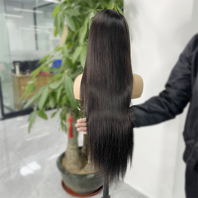 Peluca recta de hueso brasileño tejido de 30 pulgadas sin procesar 100% cabello virgen 10A