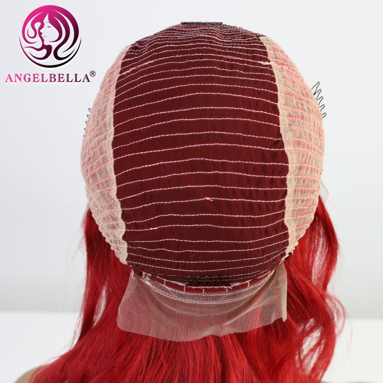 Olada corporal Peluca de encaje rojo caliente de color rojo cabello humano 13x4 pelucas transparentes para mujeres 150% de pelucas de densidad
