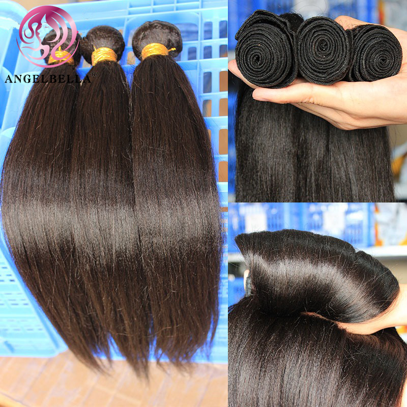 Angelbella Queen Doner Virgin Hair Natural 1B# 100% sin procesar Brasileño Brasileño Bundles de cabello humano 