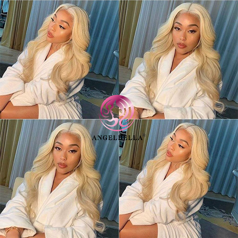 Angelbella Glory Virgin Hair Raw Human Hair 13x4 613# Body Wave HD Lace de encaje completo pelucas 