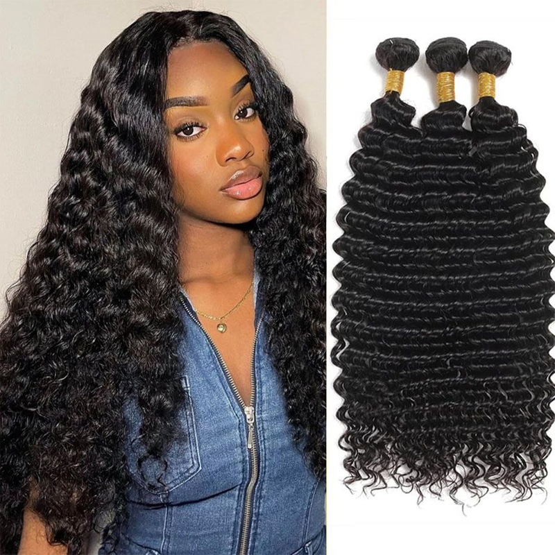 Angelbella Extensiones de cabello al por mayor Bundillo de ola profunda Virgin Virgin Brasil Brasileño Vendedor de cabello Humano Doble Bundles de tejido