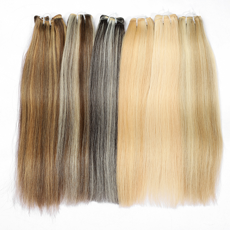 Extensiones de cabello de virgen cruda al por mayor 100% Virgen cruda hueso liso liso Brasil Brasileño Cabina de trama atada ALLINACIÓN Natural Estilo natural