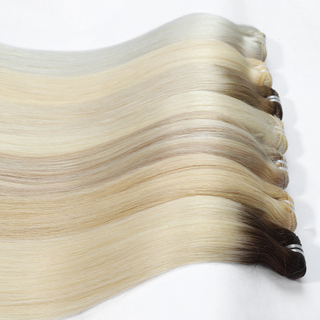 Cutícula de cabello virgen 100% crudo al por mayor alineado hueso recto estilos de mano suave atada coloreado color de cabello natural trama 
