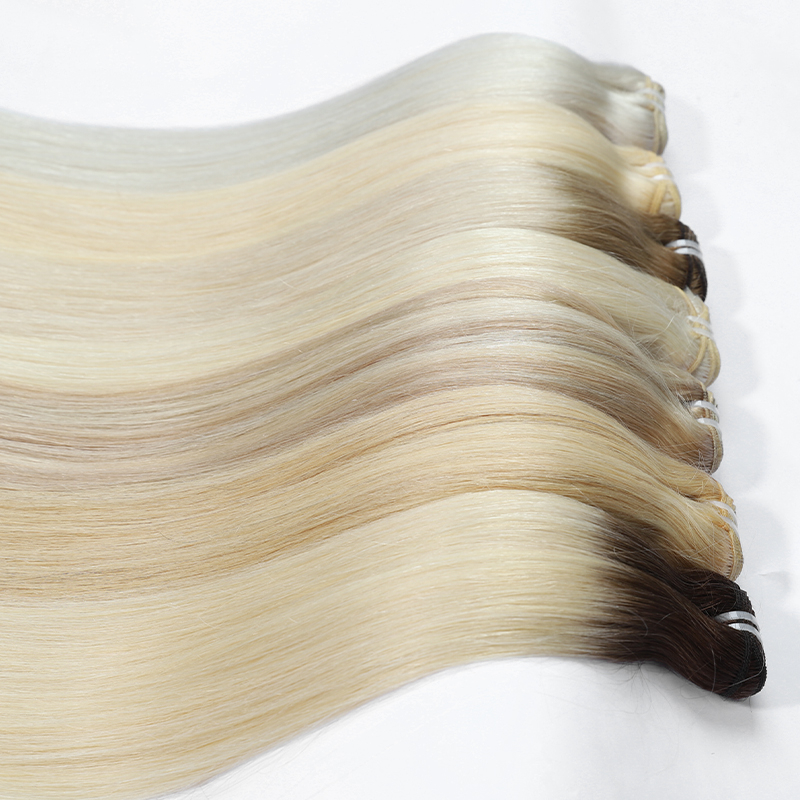 Cutícula de cabello virgen 100% crudo al por mayor alineado hueso recto estilos de mano suave atada coloreado color de cabello natural trama 