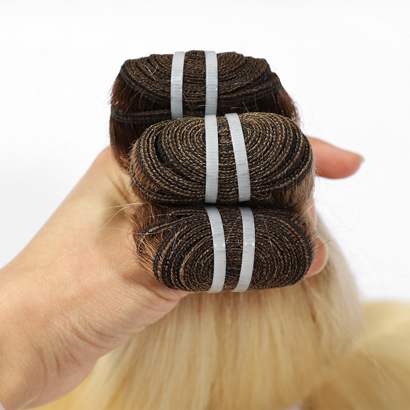 Angelbella 100% Russian Virgin Hair Hand Cutícula Cutícula de trama atada Alineado Hueso Cabello de estilo natural de color natural Cabello humano crudo