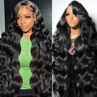 Al por mayor 180% de cabello crudo de densidad pelucas de cabello humano sin glúteos ola de cuerpo 13x4 pelucas frontales de encaje transparente para mujeres negras
