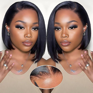 Pelucas cortas de cabello humano Vendedores de cabello Peluca de encaje con división transparente Pelucas de cabello brasileño