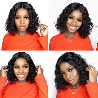 Angelbella Wort Curly Bob Wigs Human Hair Wigs Lace Front 4x4 Cierre pelucas