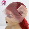 Olada corporal Peluca de encaje rojo caliente de color rojo cabello humano 13x4 pelucas transparentes para mujeres 150% de pelucas de densidad