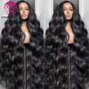 Alma calidad de alta calidad HD HD súper larga ola sin glúeramiento de la ola de cabello humano pelucas frontales para mujeres negras