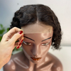 Cierre de encaje de ola profunda peluca de cabello humano pelucas para mujeres negras