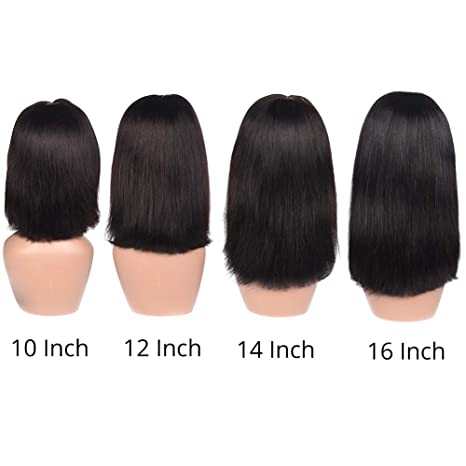 Cabello humano peluca bob bob con flequillo para mujeres negras barato