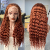 Ginger Orange Color Deep Lace Lace Frontal Wig 13x4 HD Cerneras de encaje transparente