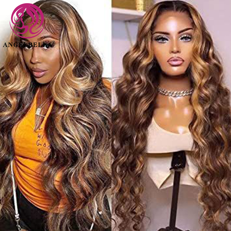 Angelbella Dd Diamond Hair 13x6 HD PELO HUMANA Vendedores de peluca delantera de 30 pulgadas Camboya Camboya Camiseta Resalto Color Cabello humano