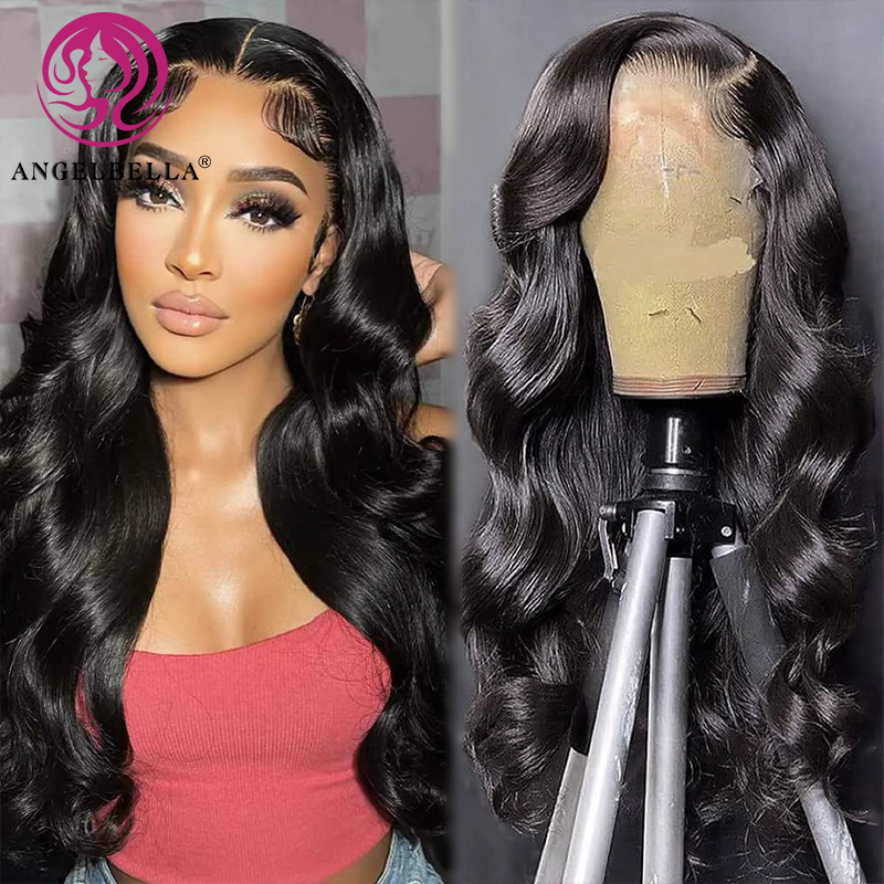 Angelbella Queen Doner Virgin Hair Body Wave 13x4 HD Lace Full Lace Big Brasil Brasil Human Hum Wig Wig HD Piel delantero