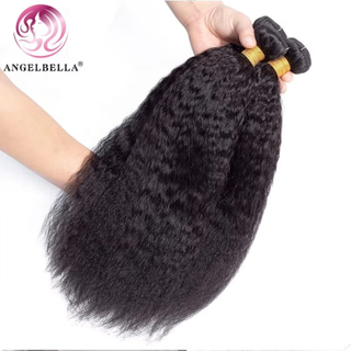 Angelbella Grado 10a Bondles de cabello brasileño Bundle de cabello indio crudo sin procesar cabello crudo rizado paquete recto