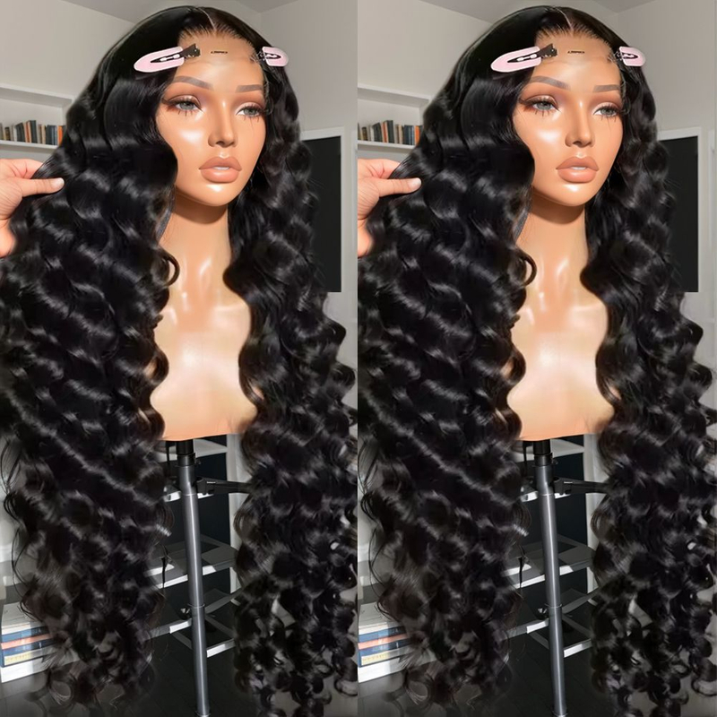 Angelbella al por mayor de pelucas frontales de encaje brasileño 180% de densidad transparente peluca de cabello humano para mujeres