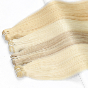 Cutícula de trama atada al por mayor al por mayor de la virgen cruda Cabello de trama atada Cutícula alineada de hueso recto de calidad teñida estilo natural teñido