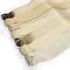 Cutícula de cabello virgen 100% crudo al por mayor alineado hueso recto estilos de mano suave atada coloreado color de cabello natural trama 