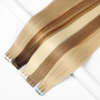 Cinta en extensiones 100% crudo Virgin Human Human Wholesales Cutícula Alineada Cabello Correa Reta en extensiones de cabello Natural