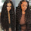 Angelbella 30 pulgadas 180% Densidad de densidad ola profunda 13x4 pelucas de cabello humano de encaje transparente para mujeres negras