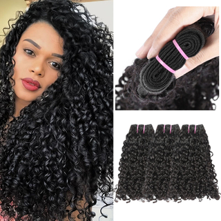 Venta al por mayor Paquetes rizados Pixie Cabello humano Paquetes de cabello humano con ondas de agua Paquetes rizados rizados de 8-40 pulgadas Onda de agua con extremo rizado en espiral Extensiones de cabello virgen 100% crudo