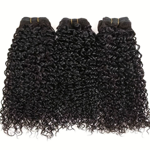  Super Doble Doble Cutícula Virgen Alineada Brasil Brasileño Cabello Bundles Funmi Pixie Curly Natural Natural Color